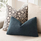 Foindtower Pack of 2 Textured Boucle Throw Pillow Covers Accent Solid Decorative Lumbar Pillow Cases Cozy Couch Cushion Case for Chair Sofa Bedroom Living Room Home Decor 12x20 Inch Dark Blue