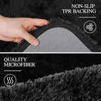 Walensee Bath Mat, High Pile Microfiber Bathroom Rug, Non-Slip, 16 x 24, Black