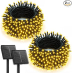 Brightown 2 Pack Solar String Lights Outdoor, Total 144Ft 400 LED Twinkle Fairy Lights Waterproof with 8 Modes Auto On/Off for Patio Tree Garden Party Home Wedding Christmas Decorations (Warm White)