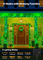 Brightown 2 Pack Solar String Lights Outdoor, Total 144Ft 400 LED Twinkle Fairy Lights Waterproof with 8 Modes Auto On/Off for Patio Tree Garden Party Home Wedding Christmas Decorations (Green)