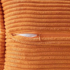 MIULEE Burnt Orange Fall Decorative Lumbar Throw Pillow Covers for Couch Bed Livingroom 12x20 Inch Set of 2 Boho Accent Throw Pllows Broadside Striped Patchwork Soft Corduroy Pillowcases