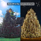 Flacchi Christmas Lights Solar 2 Pack Total 144ft 400 LED 8 Modes Outdoor String Lights Waterproof Solar Fairy Lights for Garden, Patio, Fence, Balcony,Backyard, Outdoors (Warm White)