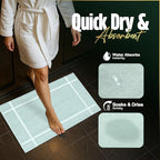 Pearl Linens Pack of 2 100% Cotton Bath Mat 20x30 inches, Soft & Absorbent Quick Dry Bathroom Mat Set, Not Bathroom Rugs, After Shower Mat, Bath Tub Mat, 687 GSM, Machine Washable, Mint Green