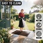 Yimobra Welcome Mat, Heavy Duty Sturdy Door Mats for Home Entrance Outdoor Indoor, Front Doormat for Outside Patio Floor Entry Porch Garage Office, Waterproof, Low Profile, 47 x 24, Coffee