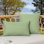 Kevin Textile Pack of 2 Outdoor Waterproof Pillow Covers Spring Decorative Farmhouse Throw Pillow Covers Couch Pillow Covers Spring for Patio Tent Bed Sofa Living Room 18x18 Inch Sage Green