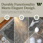 WaterHog Indoor/Outdoor Door Mat, 2' x 3' Made in USA, Durable & Skid-Resistant Front Door Rug, Decorative, Water-Trapping & Heavy-Duty Entryway Floor Mat For Your Home, Boxwood Collection Medium Grey