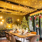 KNONEW Outdoor Christmas Lights 300 LED 99ft String Lights 8 Modes & Memory Fairy Light Plug in Waterproof LED String Lights for Xmas Yard Tree Wedding