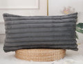 PANOD Faux Fur Decorative Lumbar Throw Pillow Covers 14 x 26,Long Boho Lumbar Pillow Covers Pillow Case Cushion Case for Couch Bed Sofa Farmhouse Livingroom,Grey