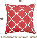 JMGBird Outdoor Pillows for Patio Furniture 18''x18'' Waterproof Decorative Patio Furniture Pillows Indoor Throw Pillows with Inserts, Square Throw Pillow for Couch, Bed, Sofa, Bench, Chair, Set of 2