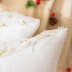 AQOTHES Christmas Tree Decorative White Throw Pillow Covers 12x20 Set of 2, Faux Fur Farmhouse Throw Pillows Cushion Cases for Xmas Winter Holiday Home Decor
