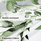 QiyI No Hook Shower Curtain with Snap in Fabric Liner, Olive Green Eucalyptus Shower Curtain with See Through Top Window, Waterproof Washable Cloth Ringless Shower Curtain Set for Bathroom, 72 x 75