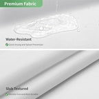 Extra Long No Hook Shower Curtain with Snap-in Fabric Liner Set,Slub Textured Fabric Shower Curtains for Bathroom,Hotel Style Modern Shower Curtain,Water Repellent & Washable,71x98(96),White