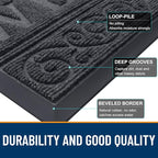 OLANLY Welcome Door Mat Indoor Outdoor Entrance, Heavy Duty Sturdy Front Door Mat, Waterproof All-Weather Doormat, Stain Resistant, Low Profile, Easy Clean Patio Entryway Mat, 47 x 32, Grey
