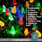 50 LED C6 LED Christmas Lights 16.4Ft C6 Christmas Lights Battery Operated C6 Christmas Lights Seasonal Lighting for Indoor Outdoor Xmas Tree Garden Patio Party Christmas Decor Multi-Color
