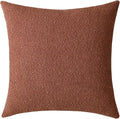 Jeneoo Ocher Decorative Square Thick Accent Terracotta Throw Pillow Covers Fine Textured Boucle Couch Cushion Case for Sofa Decor, Set of 1, 24 x 24 Inch