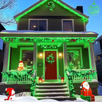 JMEXSUSS 2 Pack Green Christmas Lights, Total 400 LED 151FT Green Solar Lights Outdoor Waterproof, 8 Modes Solar String Light for Outside Patio Yard Tree Christmas Decorations