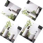 Hymmah Bathroom Accessories Set,Toothbrush Holder,Farmhouse Decor,4 Pcs Resin Gift Apartment Necessities, Contain Toothbrush Cup,Soap Dispenser & Dish,Tumbler