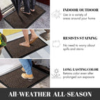 Yimobra Large Door Mat 47x24, All-Weather Waterproof Non-Slip Welcome Matt Outdoor, Heavy Duty Non Slip Doormat for Entryway for Patio and Garage Indoor, Easy Clean, Brown