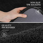 Walensee Large Bathroom Rug (24 x 36, Black) Extra Soft and Absorbent Shaggy Bath Mat Machine Washable Microfiber Non Slip Luxury Floor Mat
