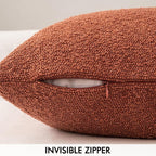 MIULEE 20x20 Inch Decorative Pillow Covers for Couch Bed Set of 2 Textured Boucle Neutral Winter Throw Pillows Burnt Orange Accent Solid Cushion Pillowcases Sofa Livingroom Home Decor