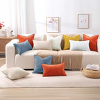 decorUhome Couch Throw Pillow Covers 20x20 Set of 2, Decorative Soft Euro Neutral Chenille Pillow Covers with Elegant Design for Sofa Bed Living Room Home Decor, Blue