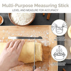 22-Piece Stainless Steel Measuring Cups and Spoons Set, Tad Dash Pinch Smidgen Drop Mini Measuring Spoons, Measuring Stick Leveler, Measurement Conversion Chart Fridge Magnet, (Charcoal)