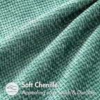 MIULEE Pack of 2 Couch Throw Pillow Covers 18x18 Inch Aqua Green Modern Boho Accent Decorative Pillow Covers Soft Chenille Farmhouse Cushion Covers for Home Decor Bed Sofa Living Room