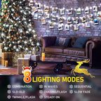 KNONEW Christmas String Lights Indoor Plug in,60FT 180LED Outdoor Waterproof Fairy Lights,8 Lighting Modes,Timer Memory Function for Bedroom Patio Balcony Party (Cool White)