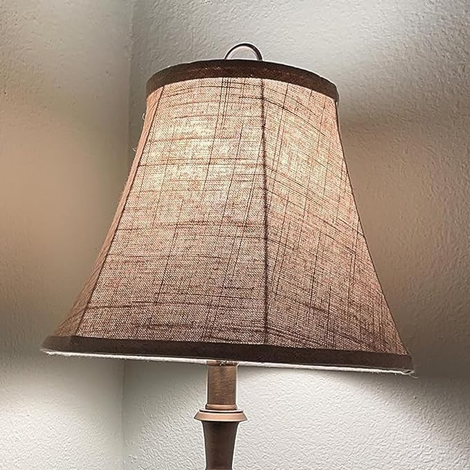TOOTOO STAR Bell Lamp Shade Set of 2, Linen Lampshade for Floor Light and Table Lamp 6x14x10 inch, DIY Fabric Natural Linen Hand Crafted, Spider (Assembly Required)