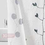 QiyI Watercolor Floral Shower Curtain, 3D Embossed Butterflies Pink Blue Bathroom Curtain, Minimalist Farmhouse White Bath Curtain, Waterproof Fabric Flower Shower Curtain Set with Hooks, 72x72