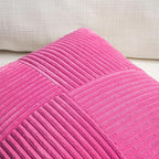 Fancy Homi 2 Packs Hot Pink Lumbar Decorative Throw Pillow Covers 12x20 Inch for Living Room Couch Bed Sofa, Rustic Farmhouse Boho Home Decor, Soft Striped Corduroy Rectangle Accent Cushion Case