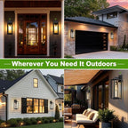 Dusk to Dawn Outdoor Wall Light Fixtures - 2 Packs Exterior Waterproof Outdoor Lighting, Modern Porch Sconces Wall Mounted Lighting, Industrial Anti-rust Matte Black Outside Lantern for Front Door