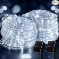 Brightown 2-Pack 39FT 100LED Solar Rope Lights, Solar Outdoor Lights IP65 Waterproof Solar Powered Fairy Lights with 8 Lighting Modes for Party Garden Yard Home Holiday Tree Decoration, Pure White