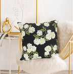 Decorative Throw Pillow Covers Set of 2 Black Hydrangea Pillow Covers 18x18 inch Super Soft Short Plush Square Floral Throw Pillows,Farmhouse Outdoor Pillow Covers for Couch Living Room