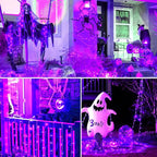 ILLUMINEW 300 Led Purple Outdoor String Lights, 108 Ft Halloween Decor with 8 Modes, Waterproof Plug in Fairy Lights for Bedroom Yard Wedding Room Decor
