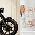 Cool Bathroom Bathtubs Fabric Shower Curtain Wonderful Vintage Motorcycle Theme Shower Curtain Set with 12 Hooks 60x72 inch Polyester Machine Washable, Black and White