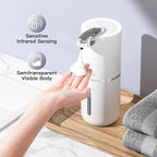 Automatic Foam Soap Dispenser 400ML, Rechargeable Liquid Hand Soap Dispensers Touchless with 4 Adjustable Levels, Motion Sensor Waterproof Wall Mount Foaming Soap Dispenser for Bathroom
