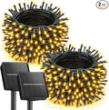 Brightown 2 Pack Solar Christmas Lights, 92Ft 240 LED Solar String Lights Outdoor Waterproof with 8 Modes, Solar Light Outdoor for Patio Yard Tree Garden Party Decorations, Warm White