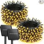 Brightown 2 Pack Solar Christmas Lights, 92Ft 240 LED Solar String Lights Outdoor Waterproof with 8 Modes, Solar Light Outdoor for Patio Yard Tree Garden Party Decorations, Warm White