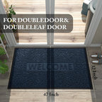 Yimobra Large Welcome Mat 47x32, Waterproof Non-Slip Outdoor Mats for Front Door Outside Entrance, Low-Profile Entryway Mat Indoor for Garage Patio, Blue