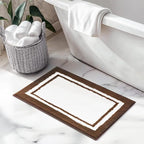 GRANNY SAYS Microfiber Bathroom Rugs Non Slip Washable, Water Absorbent Bath Mats for Tub, Soft Bath Mats for Bathroom Floor & Shower, Bath Rug, 16" x 24", Brown Bath Rugs