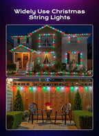 Minetom C9 Christmas Lights Outdoor, 100 FT 150 LED Connectable C9 String Lights with 8 Modes and Timer Xmas Tree Patio Garden Yard Holiday Party Indoor Outdoor Decoration, Red, Green and White