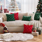 MIULEE Christmas Pillow Covers 18x18 Inch Set of 2, Red Christmas Tree Plush Faux Fur Pillowcases Soft Decorative Throw Pillow Cases for Couch Sofa Living Room Winter Xmas Holiday Home Decor