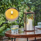 Waterproof Flickering Auto Timer White Plastic Flameless Candles with Candle Grease, 3" x4" 5" 6" 7" Outdoor LED Long Lasting Battery Operated Remote Control Pillar Candles, Pack of 4