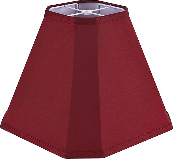 GO&SO Set of 1 Burgundy Bell Lamp Shades Fabric Lampshade, 6.5"Top x 13"Bottom x 10.5''Vertical Height,(Spider) Modern Lamp Shade For Table & Floor Lamp Shade Replacement,Easy Assembly
