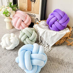 Uvvyui Knot Pillow Ball, Soft White Home Decor Knotted Pillows, Cute 11" Knot Pillow Round Velvet Plush Throw Pillow, Aesthetic Decorative Pillows for Bed, Floor, Couch, Bedroom
