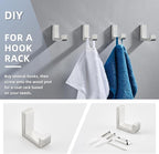 Angle Simple Towel Hook for Bathroom, SUS 304 Stainless Steel Shower Robe Coat Hook for Wall, Brushed Nickel
