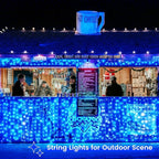 2 Pack Christmas String Lights Battery Operated with Timer, 66FT 200 LED Waterproof Twinkle Lights, 8 Modes Fairy Light for Indoor and Outdoor Bedroom Garland Tree Christmas Decorations (Blue)