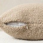 Foindtower Pack of 2, Curly Faux Fur Decorative Throw Pillow Covers Soft Fuzzy Plush Cushion Case with Zipper Cozy Pillowcase for Home Living Room Couch Bed Sofa 16 x 16 Inch,Taupe Khaki Camel