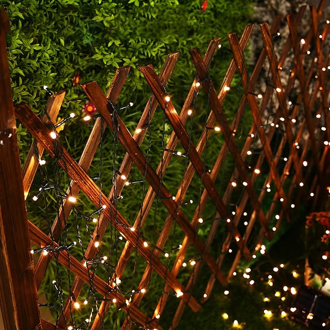 Flacchi Christmas Lights Solar 2 Pack Total 144ft 400 LED 8 Modes Outdoor String Lights Waterproof Solar Fairy Lights for Garden, Patio, Fence, Balcony,Backyard, Outdoors (Warm White)